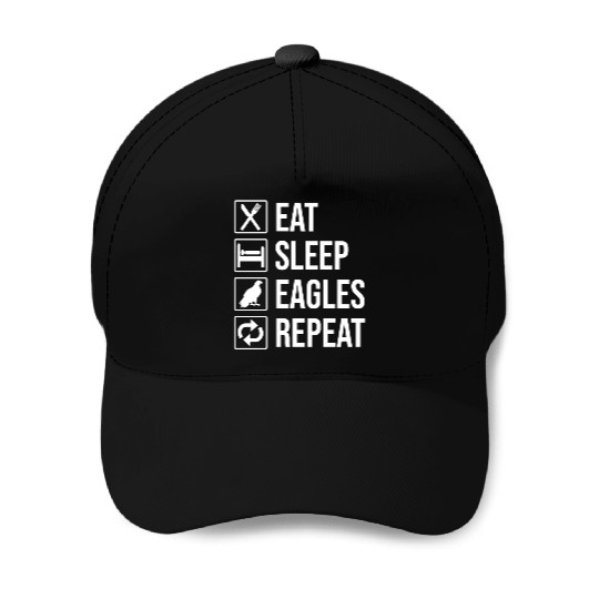 Eat Sleep Eagles Repeat Funny Bald Eagle Baseball Caps