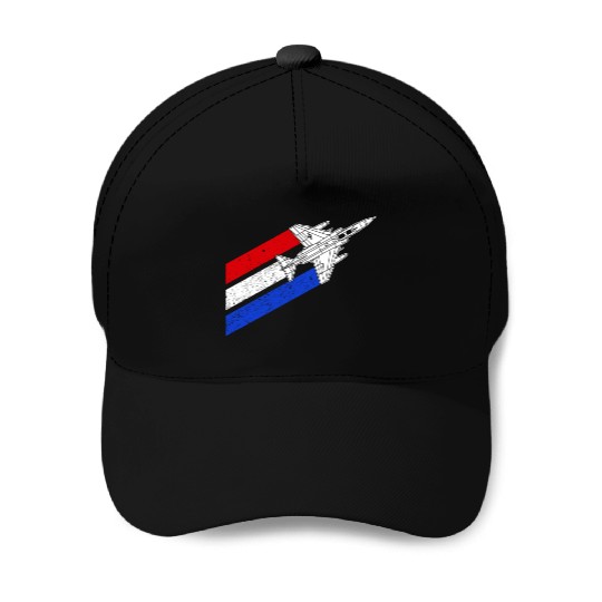 F-4 Phantom Vintage USA Contrails Red White Blue Baseball Caps