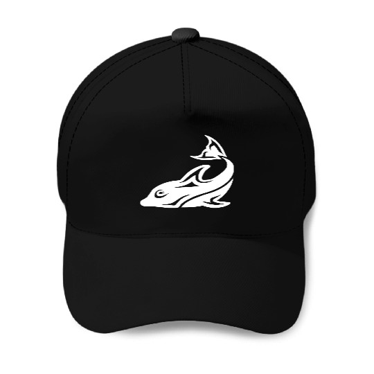Cool Tattoo Tribal Dolphin Design Vector Baseball Caps