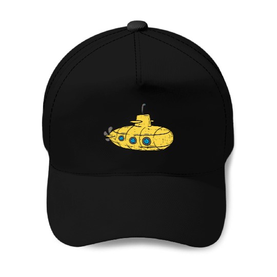 Us Navy Yellow Cartoon Submarine Cute Submariner B Baseball Caps