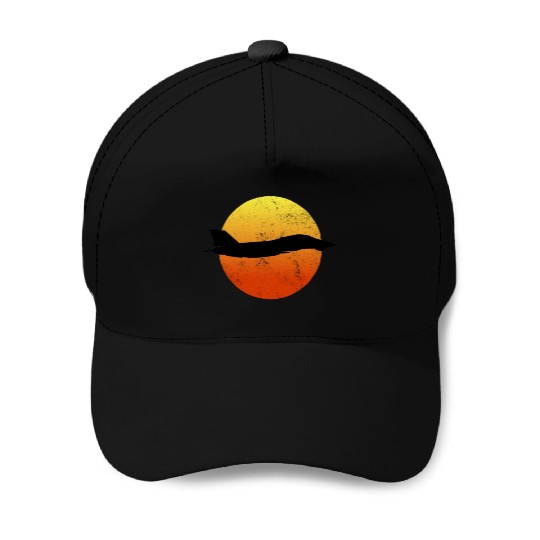 F-14 Tomcat Silhouette Retro Sunset Military F14 Baseball Caps