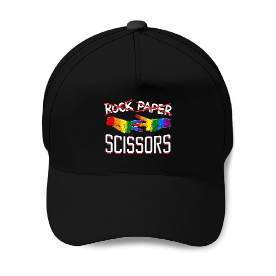 Rock Paper Scissors Lesbian LGBTQ Pride Baseball Caps