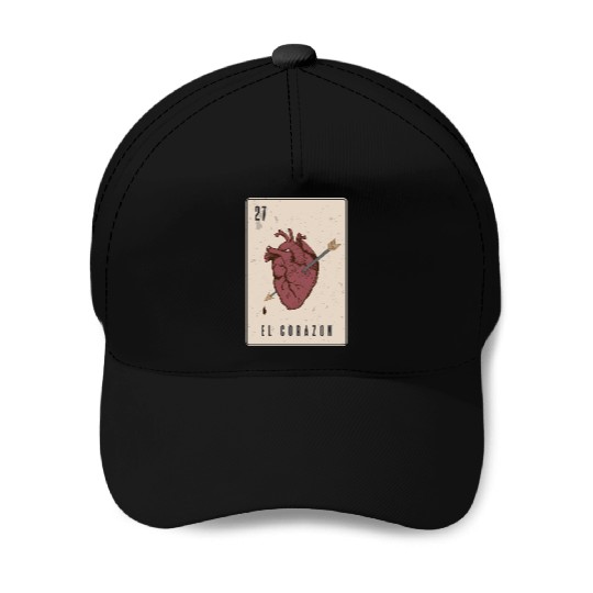 El Corazon Mexican Loteria Baseball Caps