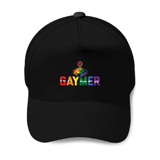 Gaymer Gay Gamer Rainbow Pride LGBT Controller Baseball Caps