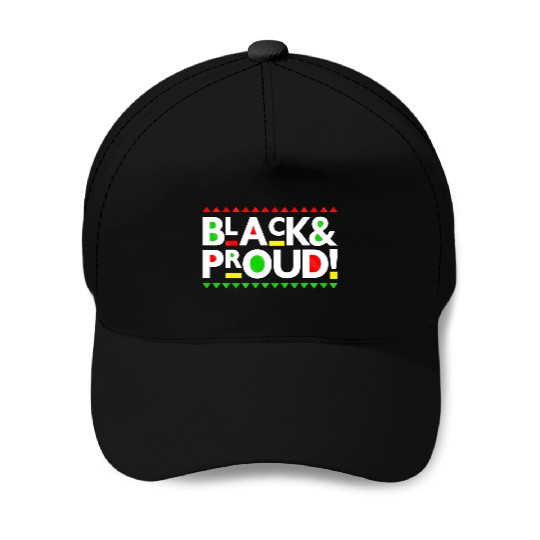 Black and Proud Baseball Caps