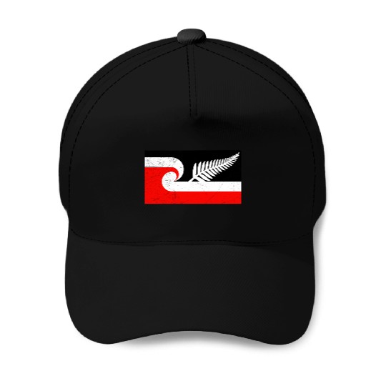 Maori Flag Silver Fern New Zealand Lover Gift Idea Baseball Caps