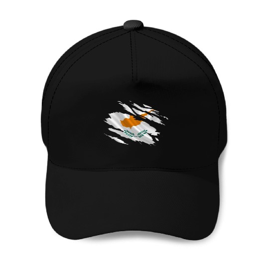 Cyprus Ripped Flag Baseball Caps