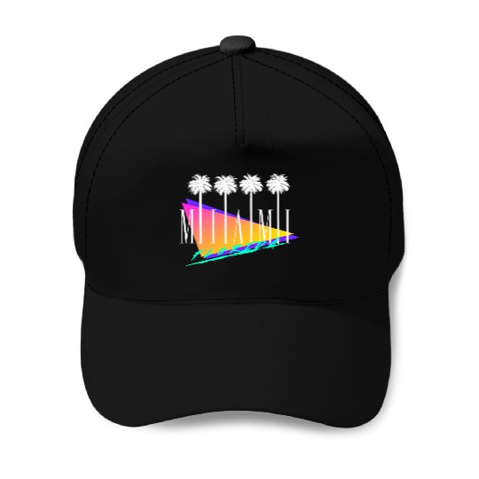 Miami Florida Retro Style Baseball Caps