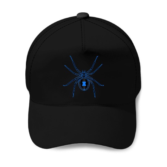 Black Widow Blue Design Baseball Caps