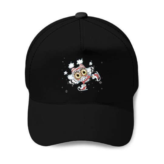 owl skating Baseball Caps
