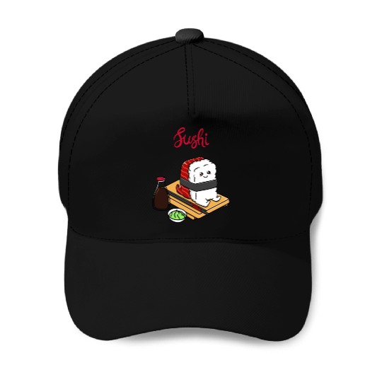 Happy Tuna Sushi Baseball Caps