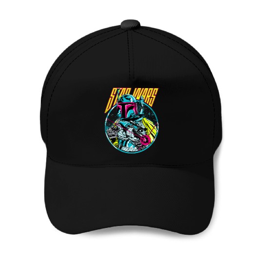 Star Wars Boba Fett Neon Blaster Vintage Graphic Baseball Caps