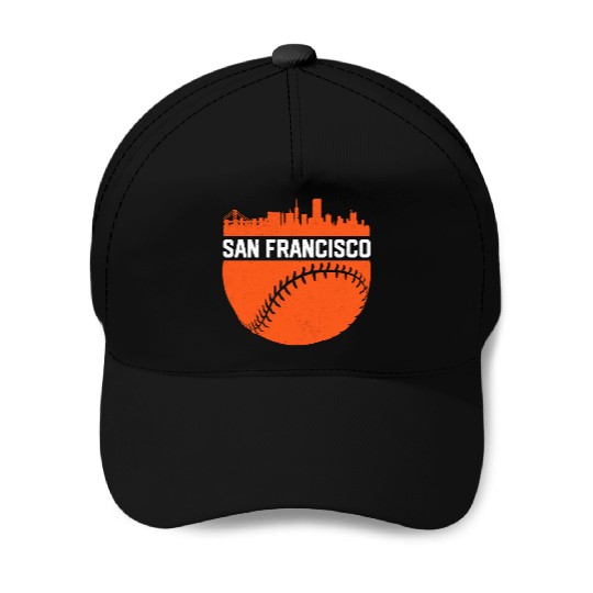 Vintage Downtown San Francisco Cali Skyline Baseba Baseball Caps