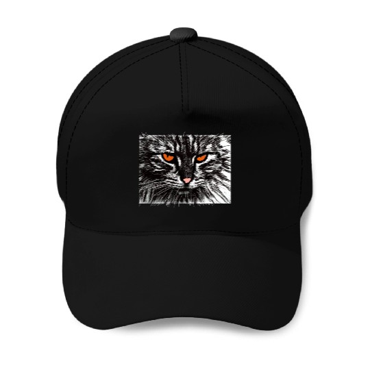 funny cat face Baseball Caps