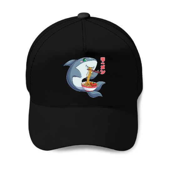 Kawaii Shark Ramen Noodles Japanese Anime Noodle S Baseball Caps