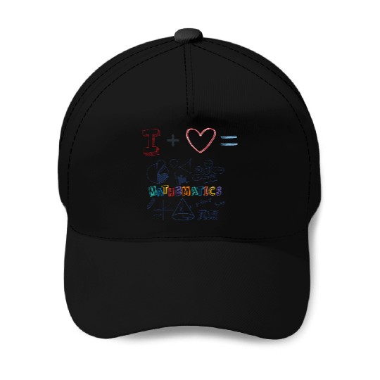 i love math Baseball Caps