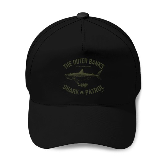 OBX Shark Patrol OBX Vintage Army Green Baseball Caps