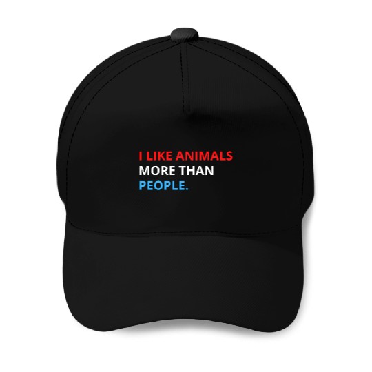 I Like Animals More Than People (Red, White & Blue Baseball Caps