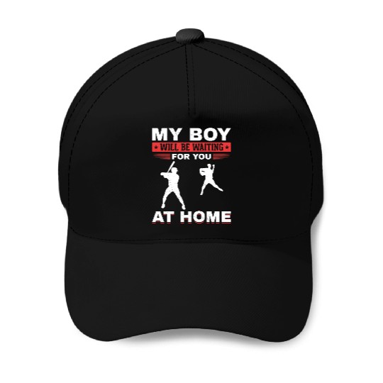Son Baseball Catcher Pitcher Batter Dad Mom Baseball Caps