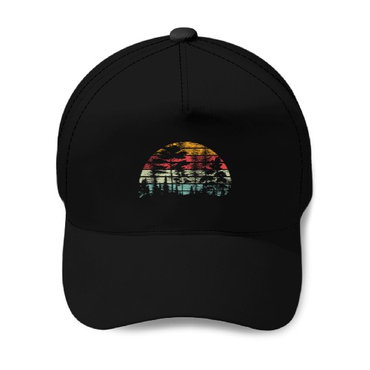 Retro Style Wildlife Trees Outdoors Nature Forest Baseball Caps