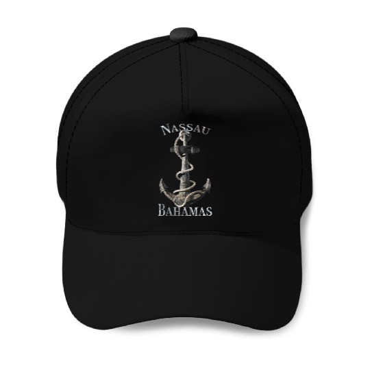 Nassau Bahamas Nautical Anchor Sailing Baseball Caps