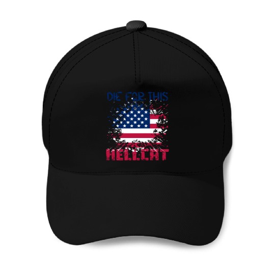 Die For This Hellcat- Vintage US Flag Baseball Caps