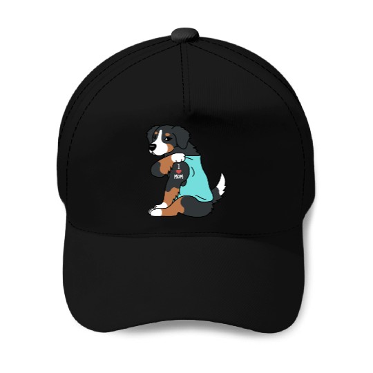 I Love Mom Tattoo Bernese Mountain Dog Baseball Caps