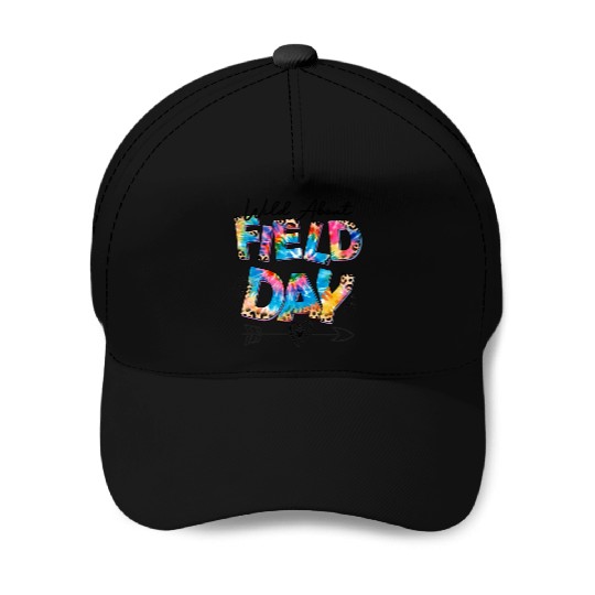 Tie dye leopard Wild About Field Day Teacher Kids Baseball Caps