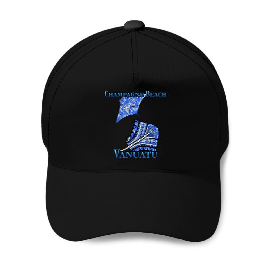 Champagne Beach Vacation Tribal Stingrays Baseball Caps