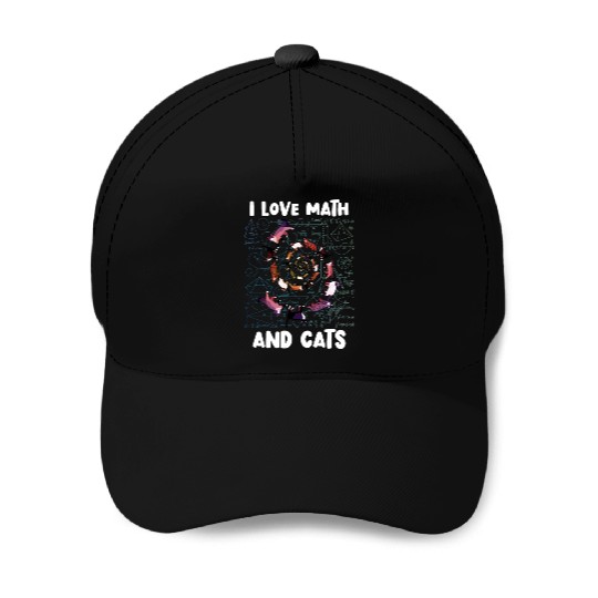 Math Kitty Cat I Love Math And Cats Mathematics Baseball Caps