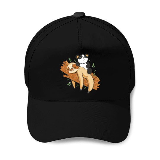 Sloth and Panda Baseball Caps