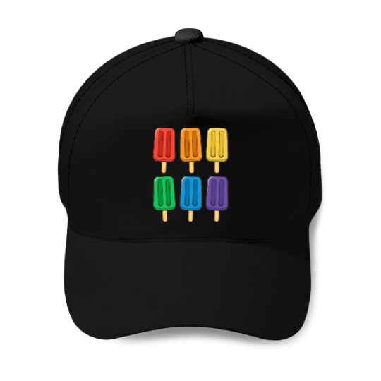 LGBT Flag Popsicles 4th of July Gay Subtle Pride Baseball Caps