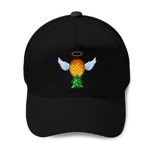 Cute Swinger Upside Down Pineapple Angel Wings Baseball Caps