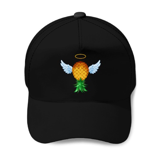 Cute Swinger Upside Down Pineapple Angel Wings Baseball Caps