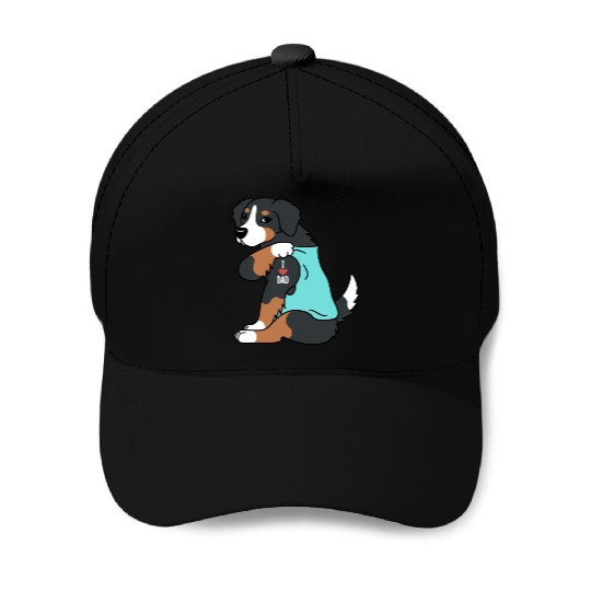 I Love Dad Bernese Mountain Dog Baseball Caps
