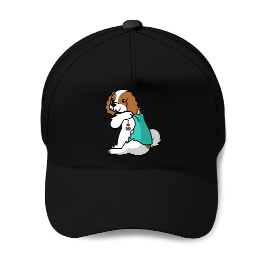I Love Dad Cavalier King Charles Spaniel Baseball Caps