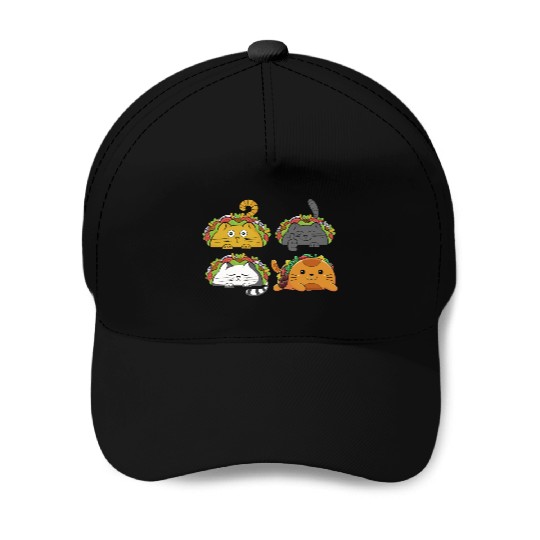 Cute Taco Cats Mexican Taco Lover Baseball Caps