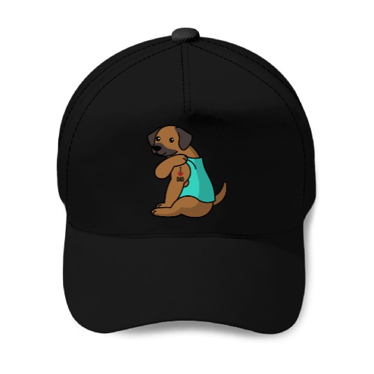 I Love Dad Rhodesian Ridgeback Baseball Caps