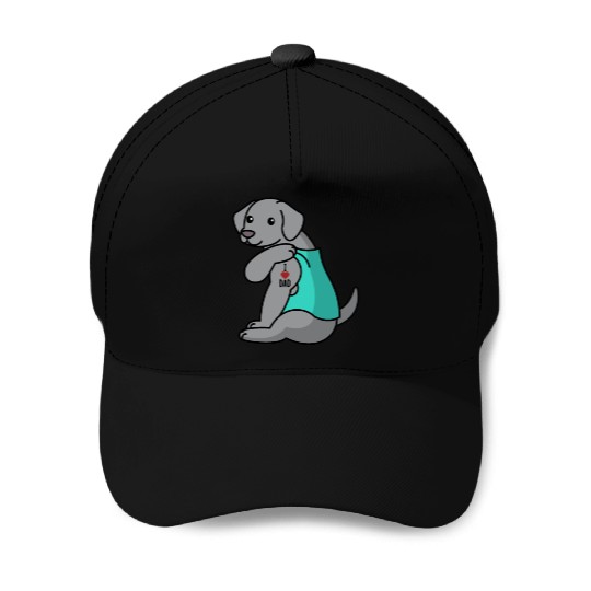 I Love Dad Weimaraner Baseball Caps