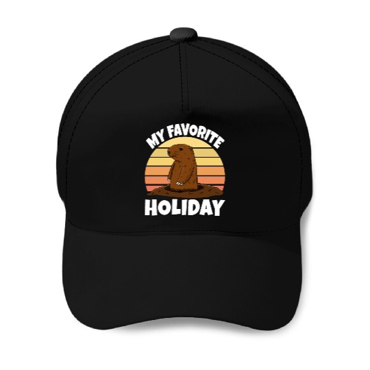 My Favourite Holiday Groundhog Baseball Caps