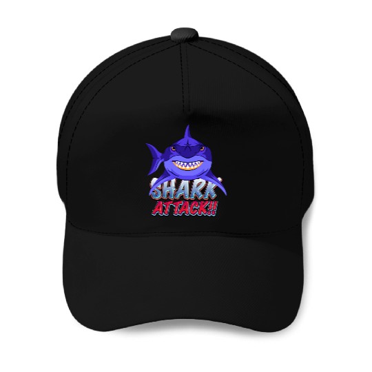 Shark Attack Baseball Caps