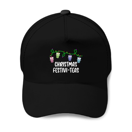 Boba Tea Relax Christmas Cute Kawaii Bubble Milk Baseball Caps