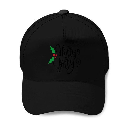 Holly Jolly Mistletoe Holiday Baseball Caps