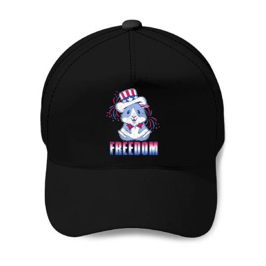 Freedom American Pig Guinea USA 4th Of July Baseball Caps