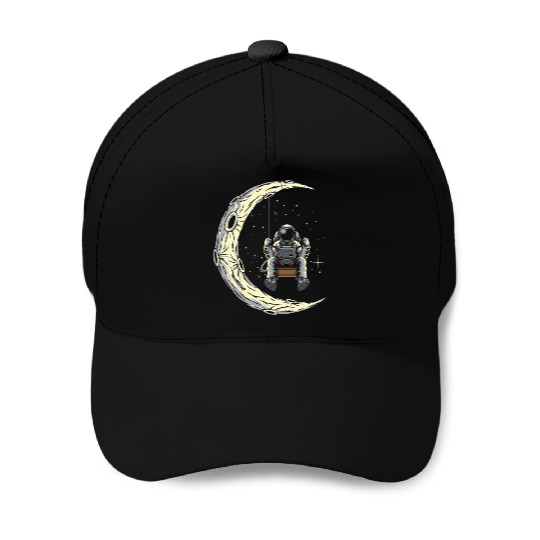 Astronaut Swing Stars Moon Space Lover Baseball Caps