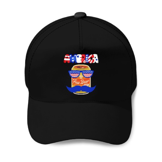 funny patriotic mullet beer 4th of july summer Baseball Caps