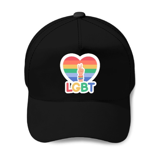 Pride flag heart - Pride quote lgbt community Baseball Caps