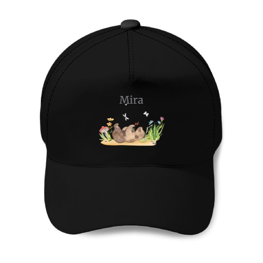 Forest Animal Bear Flowers Name David Baseball Caps