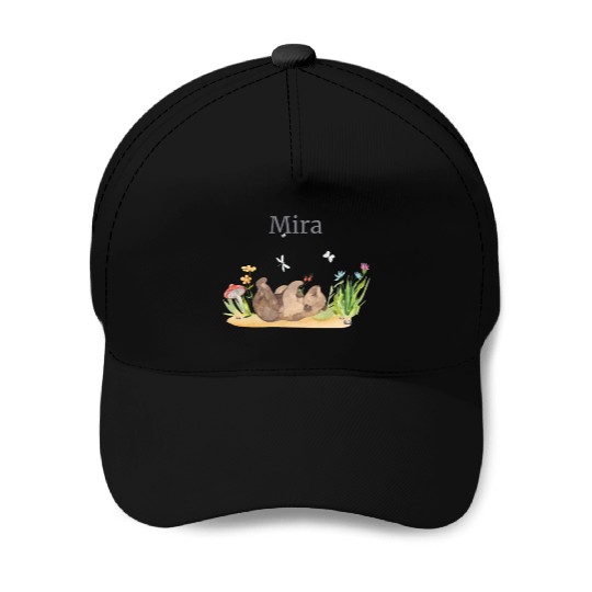 Forest Animal Bear Flowers Name David Baseball Caps