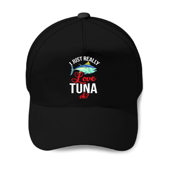 Red Tuna Fish Bluefin Fishing Salad Baseball Caps